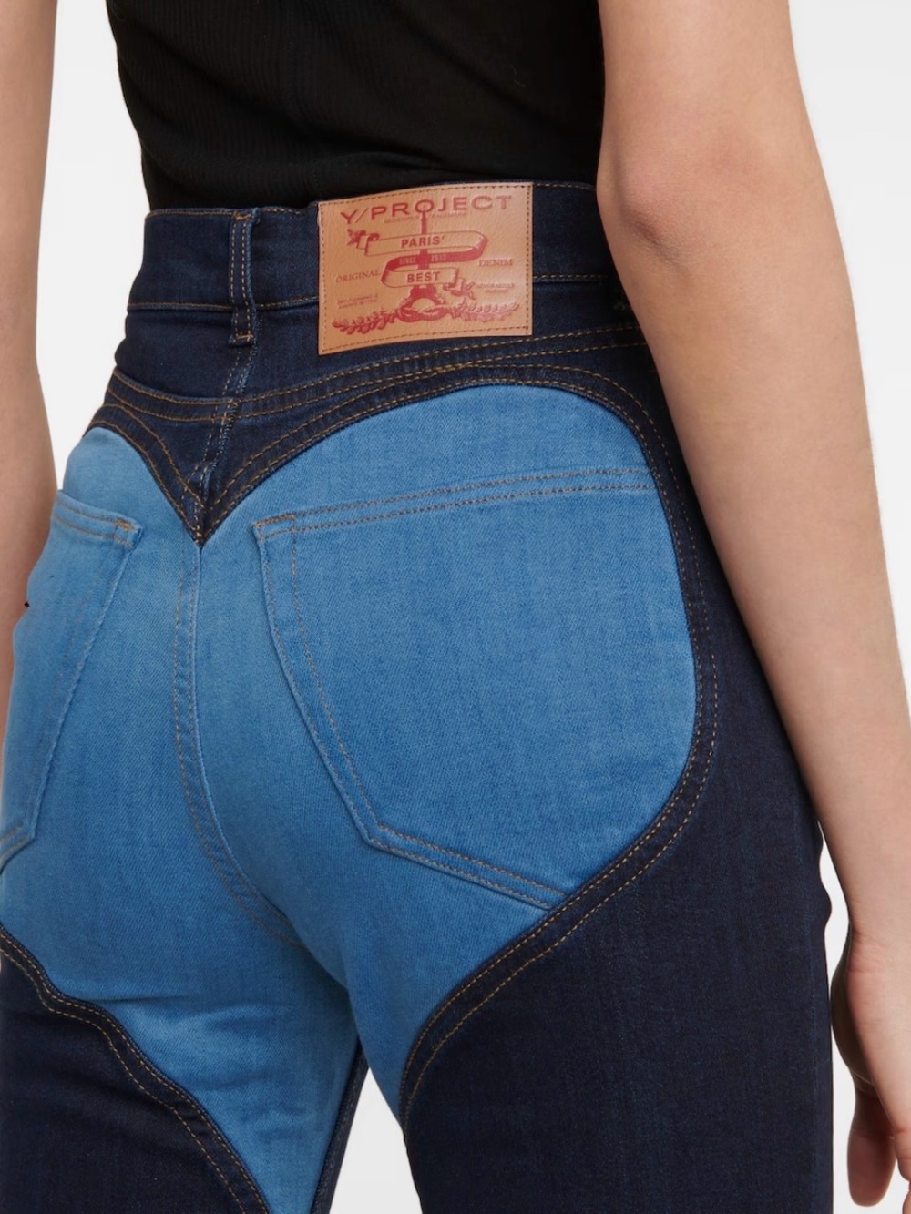 Y/Project Panelled High Rise Skinny Jeans